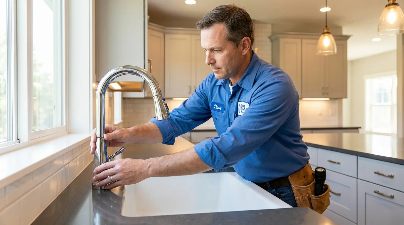 Kitchen faucet installation by Johns Plumbing LLC in Whately